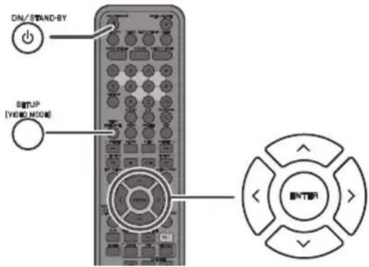 ON/STAND-BY, SETUP, (VIDEO MODE), ENTER