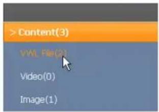 > Content(3) VW. File(2) Video(0) Image(1)