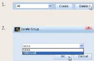 1. All Create Delete 2. Delete Group 9000 $555 Underwall OK Cancel