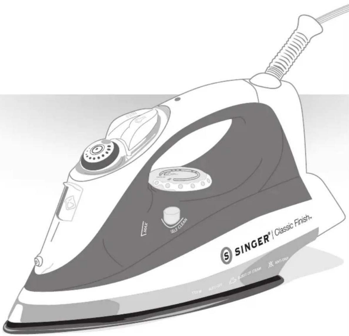 S SINGER® | Classic Finish~ MAX SELF CLEAN TENI® AUTO-DY BRAST OF STEAM ANTI-DRG