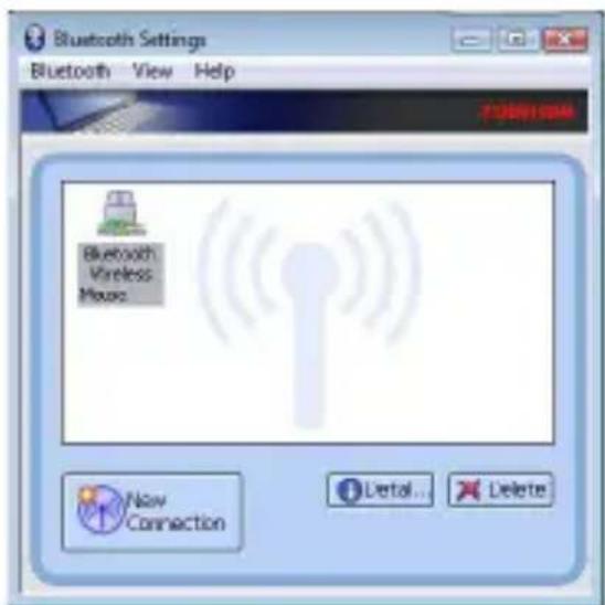 Bluetooth Settings Bluetooth View Help Bluetooth Wireless Music New Connection Lettal... Delete