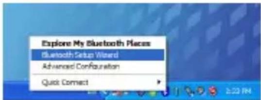 Explore My Bluetooth Places Bluetooth Setup Wizard Advanced Configuration Quick Connect
