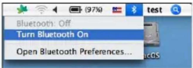Bluetooth: Off Turn Bluetooth On Open Bluetooth Preferences...