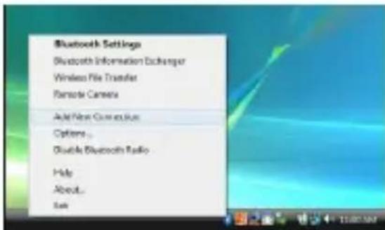 Bluetooth Settings Bluetooth Information Exchange Wireless File Transfer Remote Camera Add New Connection Options... Disable Bluetooth Radio Help About... Ask