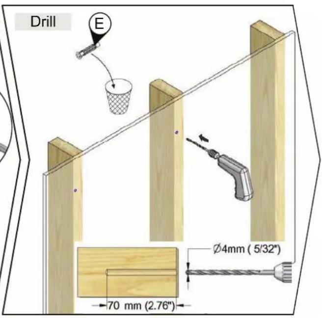 Drill E Ø4mm ( 5/32" ) 70 mm (2.76")
