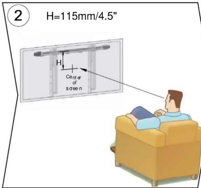 2 H=115mm/4.5" H Center of screen