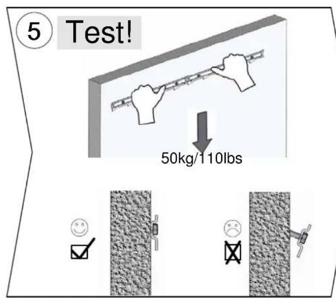 ⑤ Test! 50kg/110lbs
