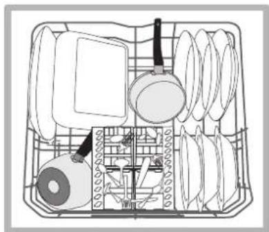 Line drawing of a kitchen sink with various kitchen utensils and fixtures (no text or symbols)