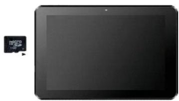 Black rectangular electronic device with a small blue card labeled 'micro' on the left side (no visible text or symbols on the device body)