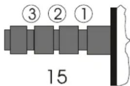 ③ ② ① 15