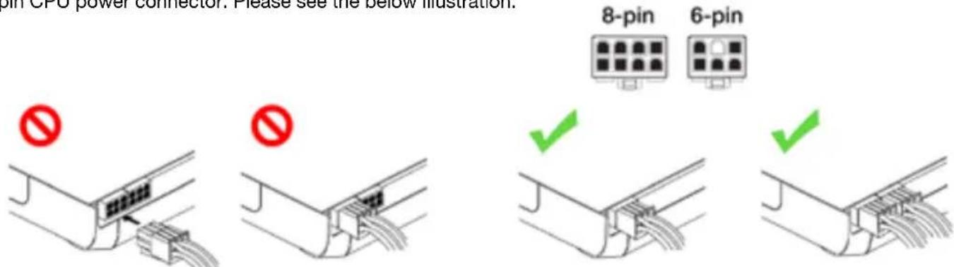 O pin of O power connector. Please see the below illustration. 8-pin 6-pin