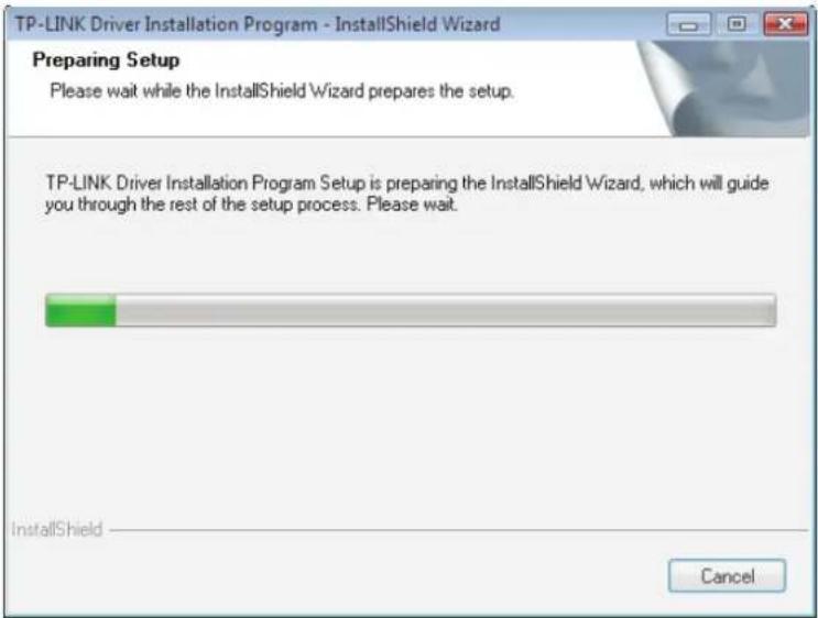 TP-LINK Driver Installation Program - InstallShield Wizard Preparing Setup Please wait while the InstallShield Wizard prepares the setup. TP-LINK Driver Installation Program Setup is preparing the InstallShield Wizard, which will guide you through the rest of the setup process. Please wait. InstallShield Cancel