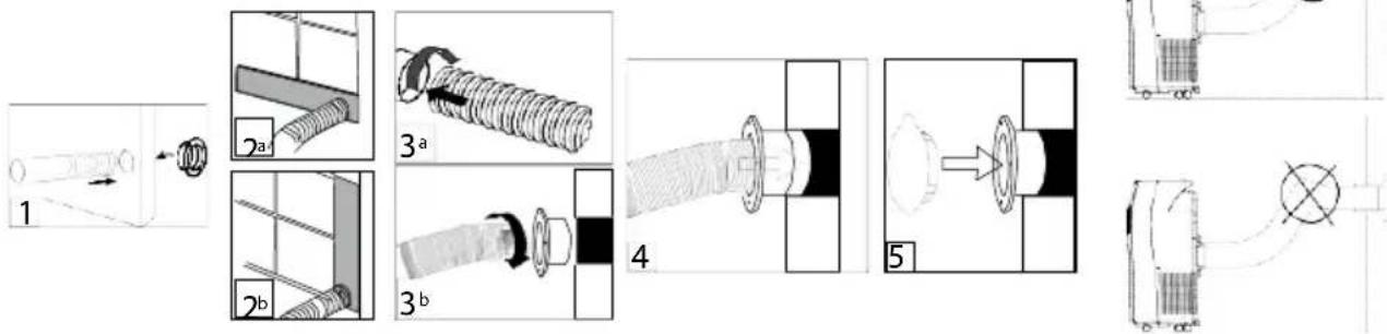 Technical diagram illustrating assembly steps of a mechanical component with labeled parts and exploded views