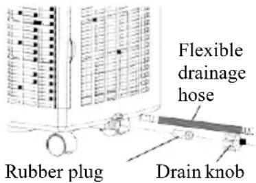Flexible drainage hose Rubber plug Drain knob