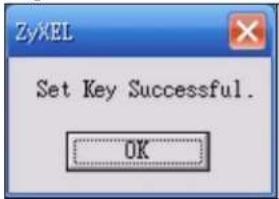 ZyXEL Set Key Successful. OK
