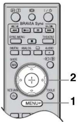 BRAVIA Sync SYNC MENU THEATRE DIGITAL ANALOG AJUDID GUIDE RETURN TOOLS MENU 1 2