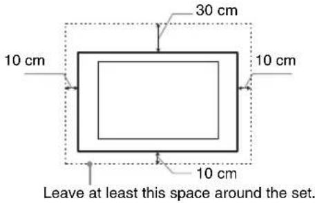 30 cm 10 cm 10 cm 10 cm Leave at least this space around the set.