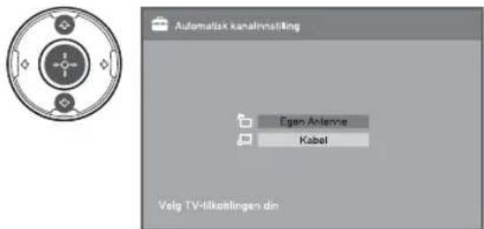 Automatisk kanalivinstilling Eigen Anleme Kabel Velg TV-likkeistlingen din