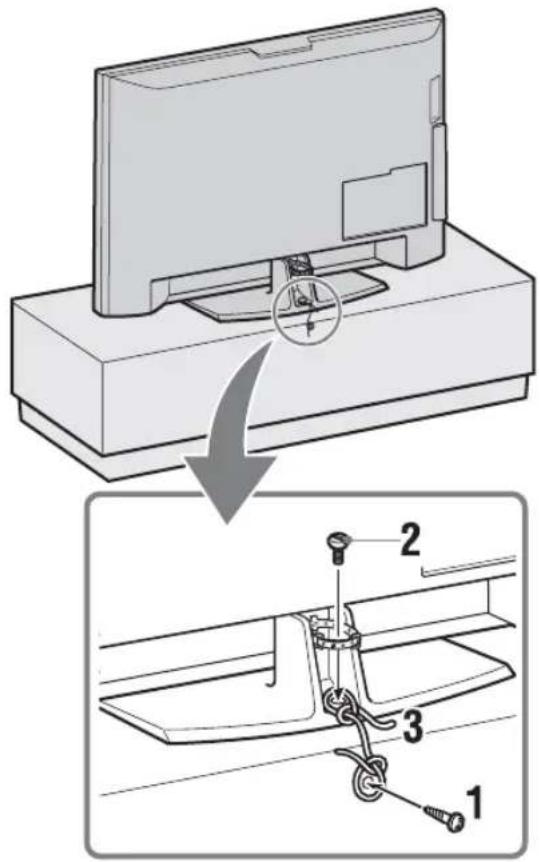 SONY Bravia KDL-40V4000K - 4: Television kaatumisen estäminen - 1
