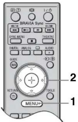 BRAVIA Sync SYNC MENU THEATRE DIGITAL ANALOG AUDIO GUIDE RETURN TOOLS MENU 1 2