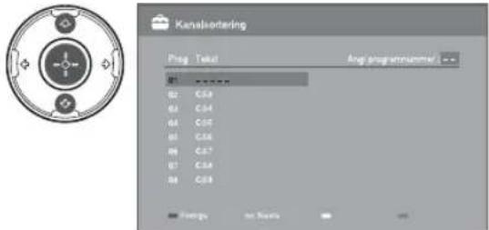Kanalortering Prog Tekul Angi programnummer 01 02 C:54 03 C:54 04 C:57 05 C:56 06 C:57 07 C:58 08 C:59 Settings for Next