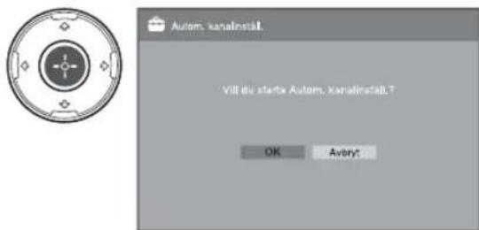 Autom. kanalinstäl. Vill du starte Autom. kanalinstäl. ? OK Avbry