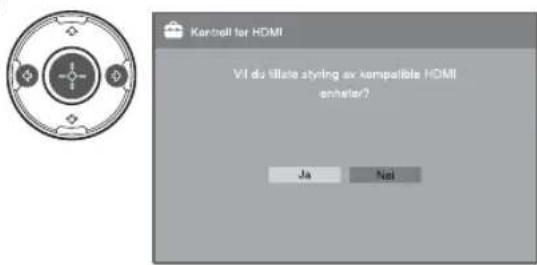 Kertell for HDMI VI du tillate styring av kempelBite HDMI enhaler? Ja Net