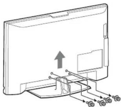 SONY Bravia KDL-40V4000K - Odłączanie podstawy od odbiornika TV - 2