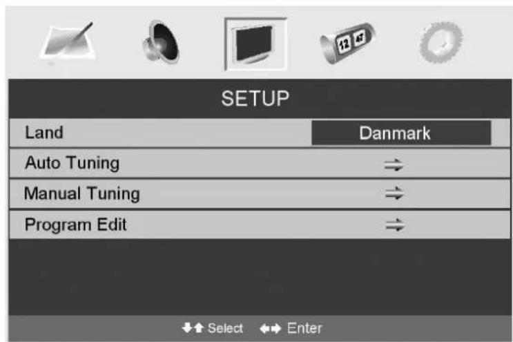 Amitech 25318 - Menupunktet Setup (Analog TV) - 1