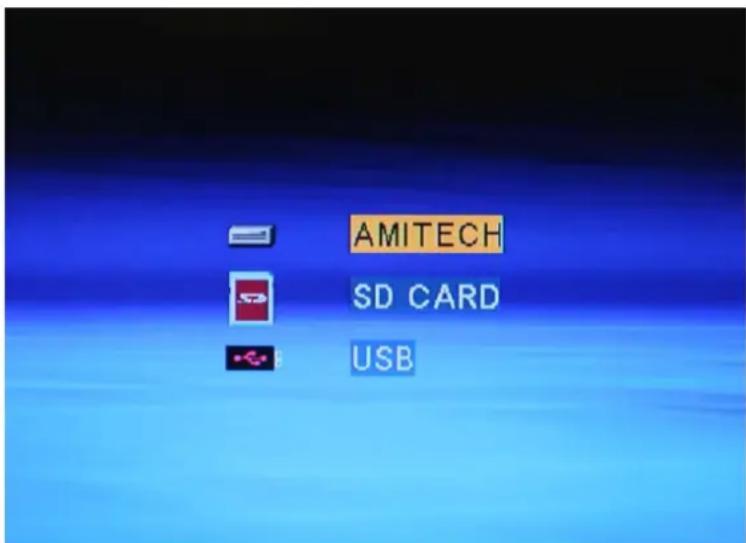 Amitech MediaPlayer 100 - Vælge medie enhed - 1
