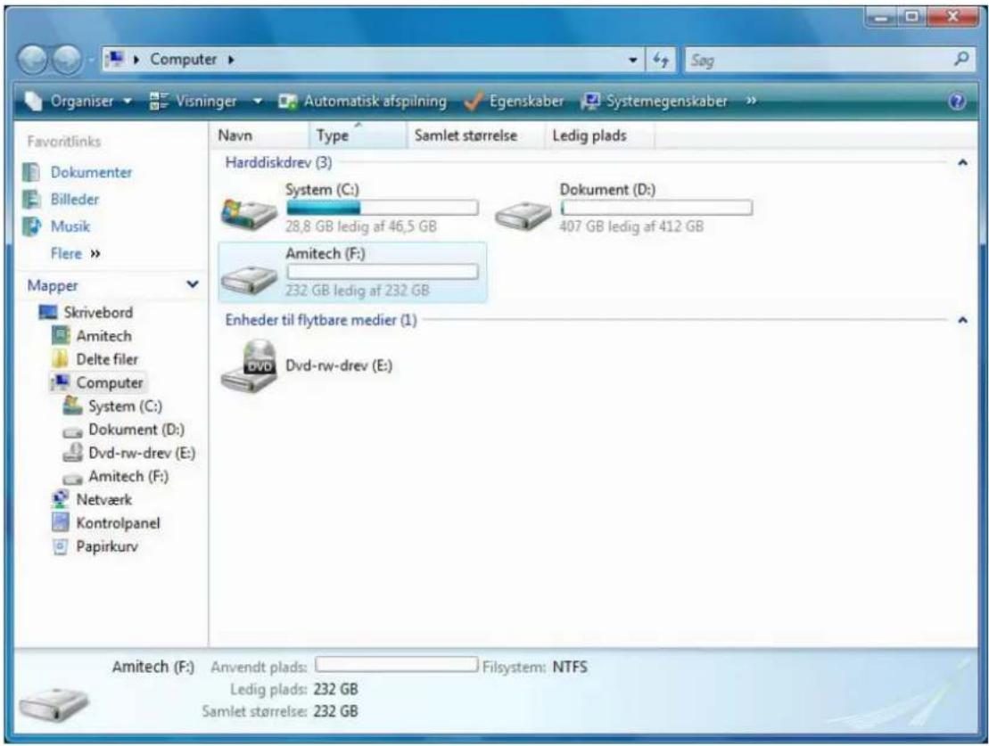 Amitech MediaPlayer 100 - Anvende harddisken - 1