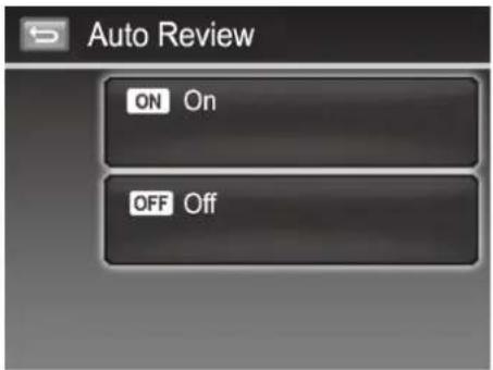 Auto Review ON On OFF Off