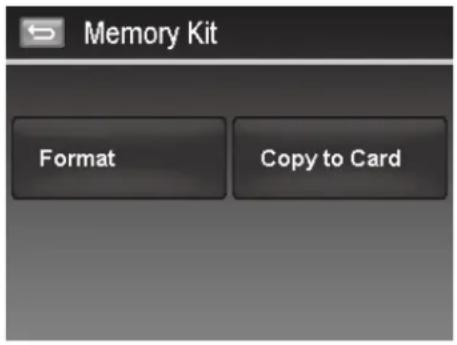 Memory Kit Format Copy to Card