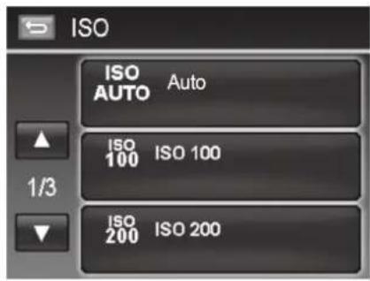 ISO ISO AUTO Auto ISO 100 ISO 100 ISO 200 ISO 200 1/3