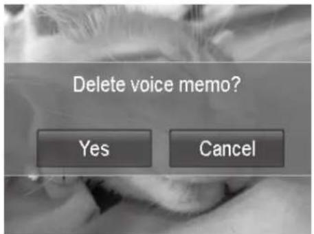 Delete voice memo? Yes Cancel