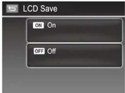 LCD Save ON On OFF Off
