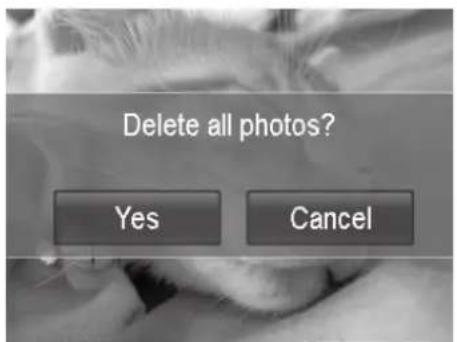 Delete all photos? Yes Cancel