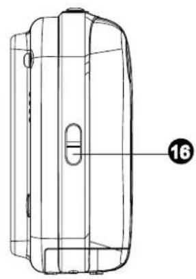 Technical line drawing of a mechanical component with a numbered label (16) pointing to a specific part (no text or symbols beyond the number)