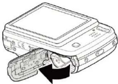 Line drawing of a computer monitor with an open rear panel showing internal components (no text or symbols)