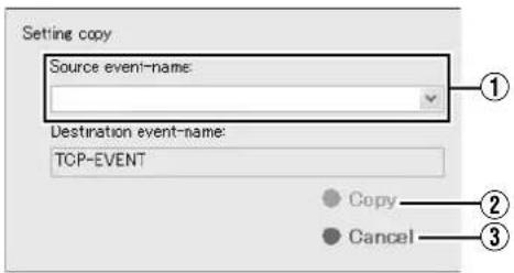 Setting copy Source event-name: Destination event-name: TCP-EVENT Copy Cancel