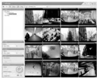 Screenshot of a video editing software interface displaying a grid of black-and-white photo thumbnails with Chinese labels.