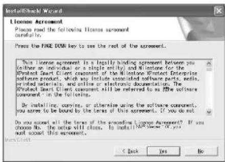 InstallShield Wizard License Agreement Please read the following License agreement carefully. Press the FREE DOWN key to see the rest of the agreement. This License agreement is a legally binding agreement between you (either an individual or a single entity) and Milestone for the Project Start Client component of the Milestone Project Enterprise software product, which may include associated software parts, netto, printed materials, and online or electronic documentation. The Project Start Client component will be referred to as file the software component in the following. By installing, coming, or otherwise using the software component, you agree to be bound by the terms of this agreement. If you do not Do you check all the terms of the proceeding License Agreement? If you choose No. the setup will close. To install INOCView 3C(yz) just boost this agreement. < Back Yes No
