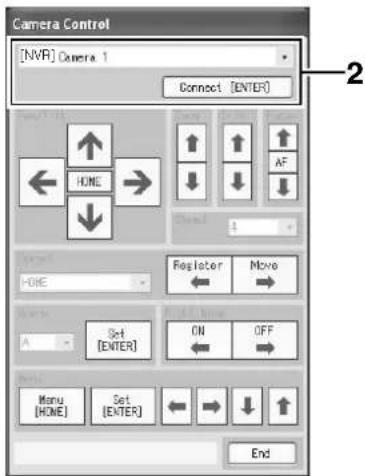 Camera Control [NVR] Camera 1 Connect [ENTER] 2 HOME → ↓ ↑ ↓ AF Control 1 Regulator Move A Set ON OFF [ENTER] Menu Set → ↓ ↑ [HOME] Set [ENTER] End