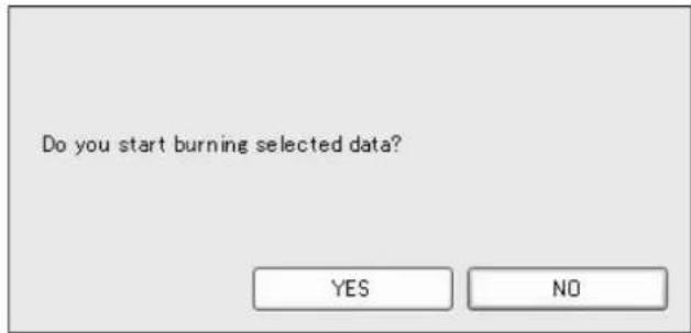 Do you start burning selected data? YES NO