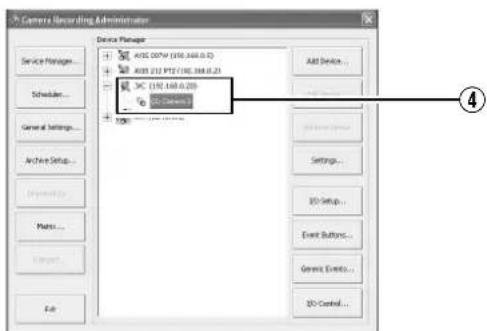 Camera Operating Administration Device Manager ADD 007V (195.368.0.2) ADD 212 PT2/195.368.0.2 ADD 195.368.0.20 Add Devices... Add Device... Add Settings... Settings... 3D Setup... Event Buttons... General Events... 3D Control... Add Service Manager... Scheduler... General Settings... Active Setup... Layout... Paths... Layout... Edit 4