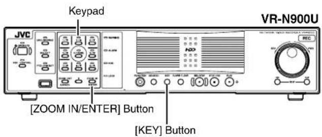Keypad JVC [ZOOM IN/ENTER] Button [KEY] Button VR-N900U