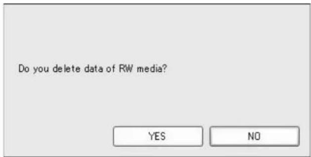 Do you delete data of RW media? YES NO