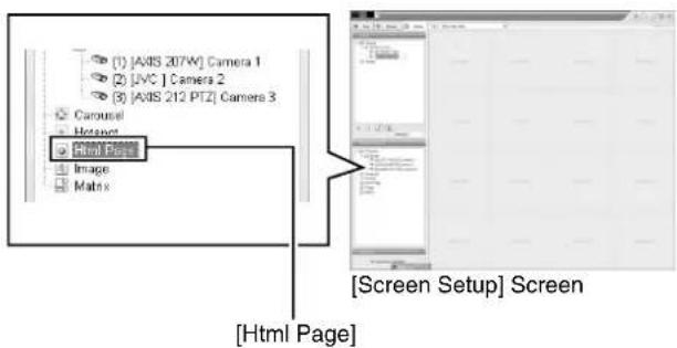 (1) [AXIS 207W] Camera 1 (2) [LVC] Camera 2 (3) [AXIS 212 PTZ] Camera 3 Carousel Internet Print Page Image Matrix [Screen Setup] Screen [Html Page]