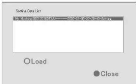 Setting Data List My Macintosh 2100-E-A——KRT-51-75-28-36-E-Set ○Load ●Close