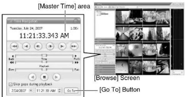 [Master Time] area Tuesday, July 24, 2007 11:21:33.343 AM [Browse] Screen [Go To] Button